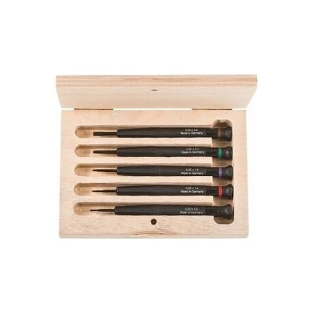 Holex Watchmaker's Screwdriver for Slotted Screws Set, with Rotating Cap, 1 mm to 3.0 mm 669305 5